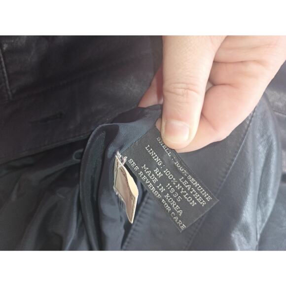 Vintage Pelle Studio Leather Jacket Mens Large Gray Bomber Coat *Missing buttons - Picture 5 of 9